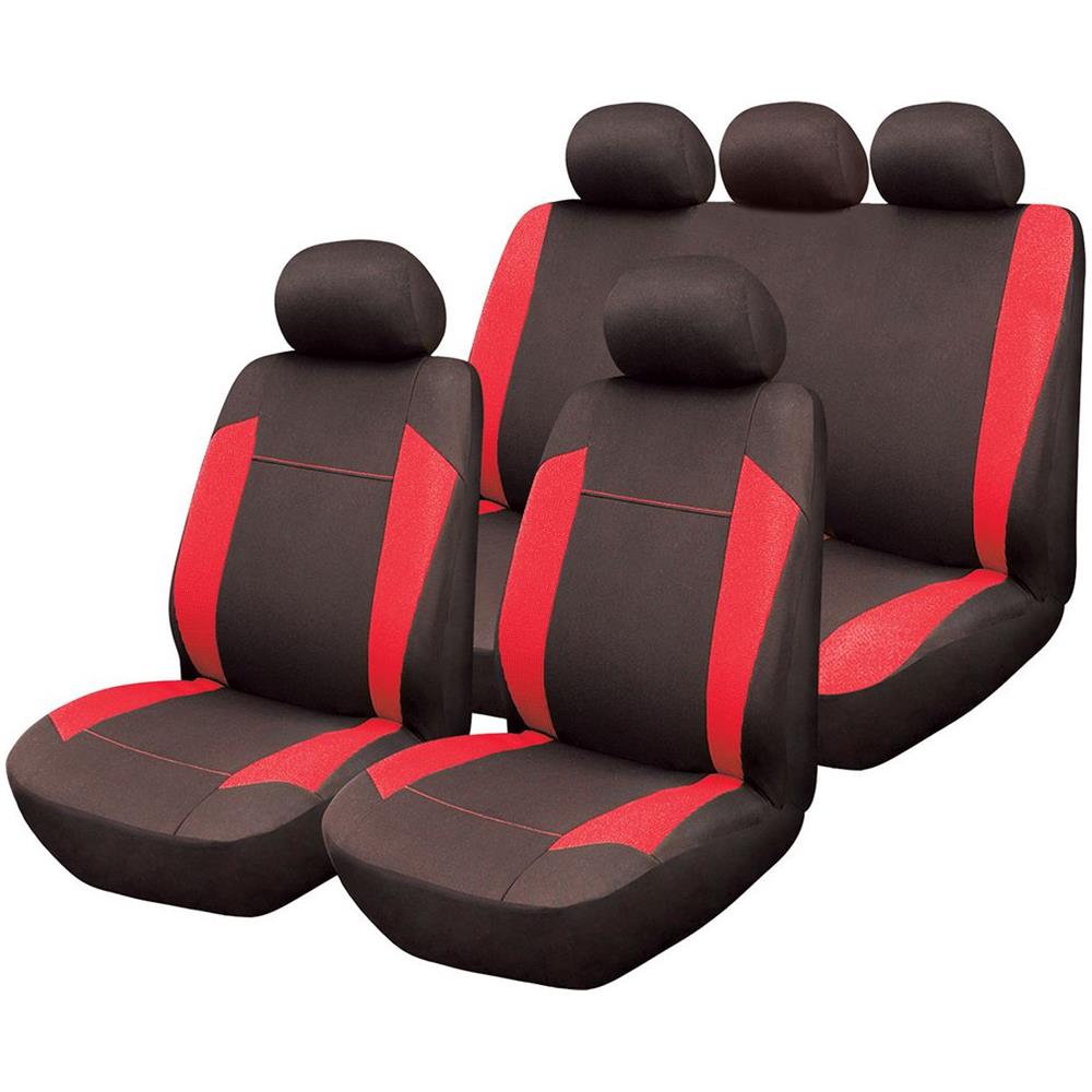 Set Di Coprisedili Alpha Rosso E Nero - Foto 1