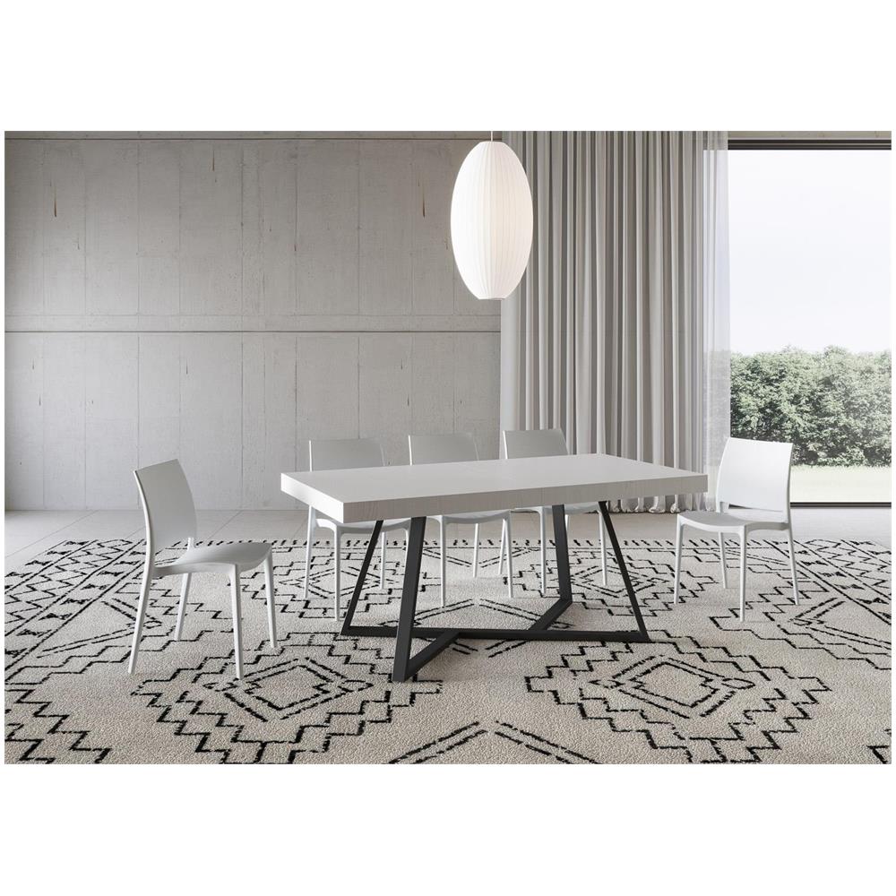 Tavolo allungabile 90x180/284 cm Booster bianco frassino gambe antracite - Foto 2