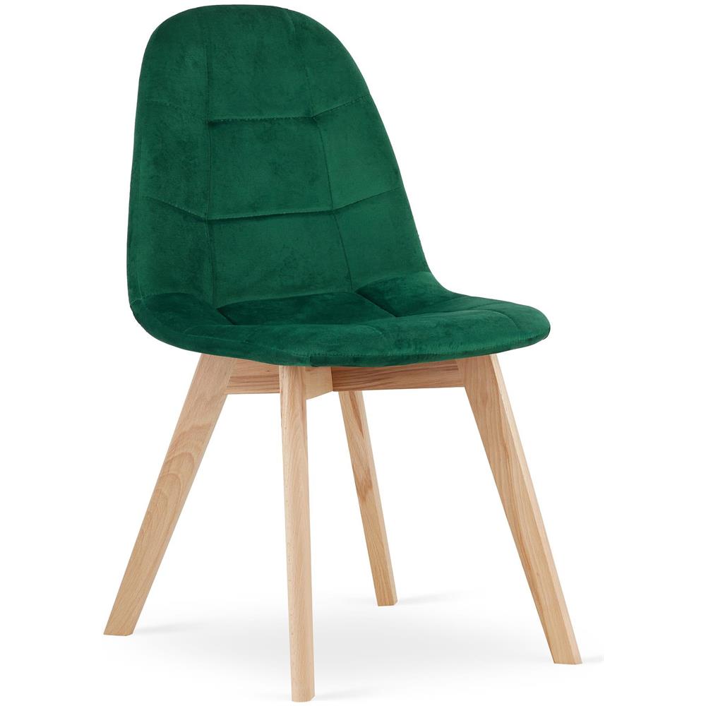 Sedia NUUC in velluto verde scuro, design ergonomico - Foto 1