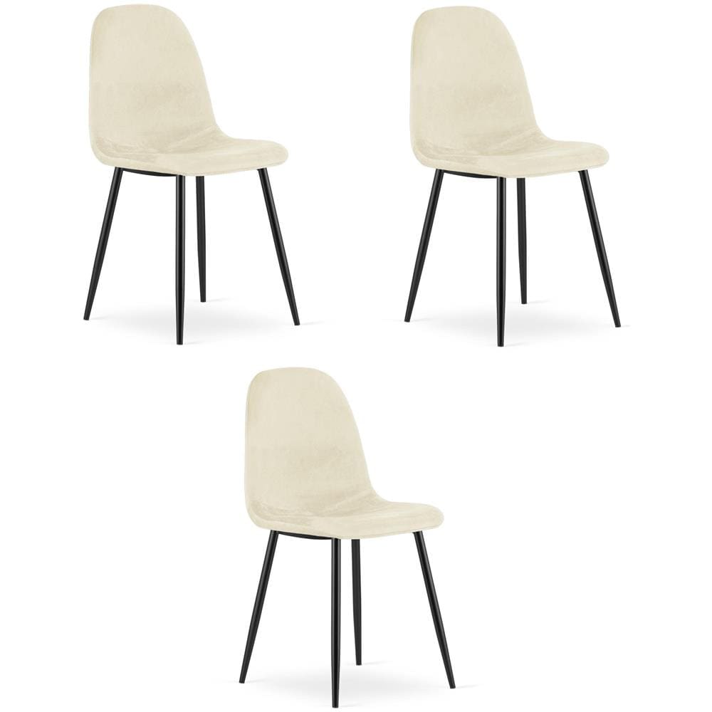 Sedia COMO - Ergonomica in velluto beige per soggiorno x 3 - Foto 1