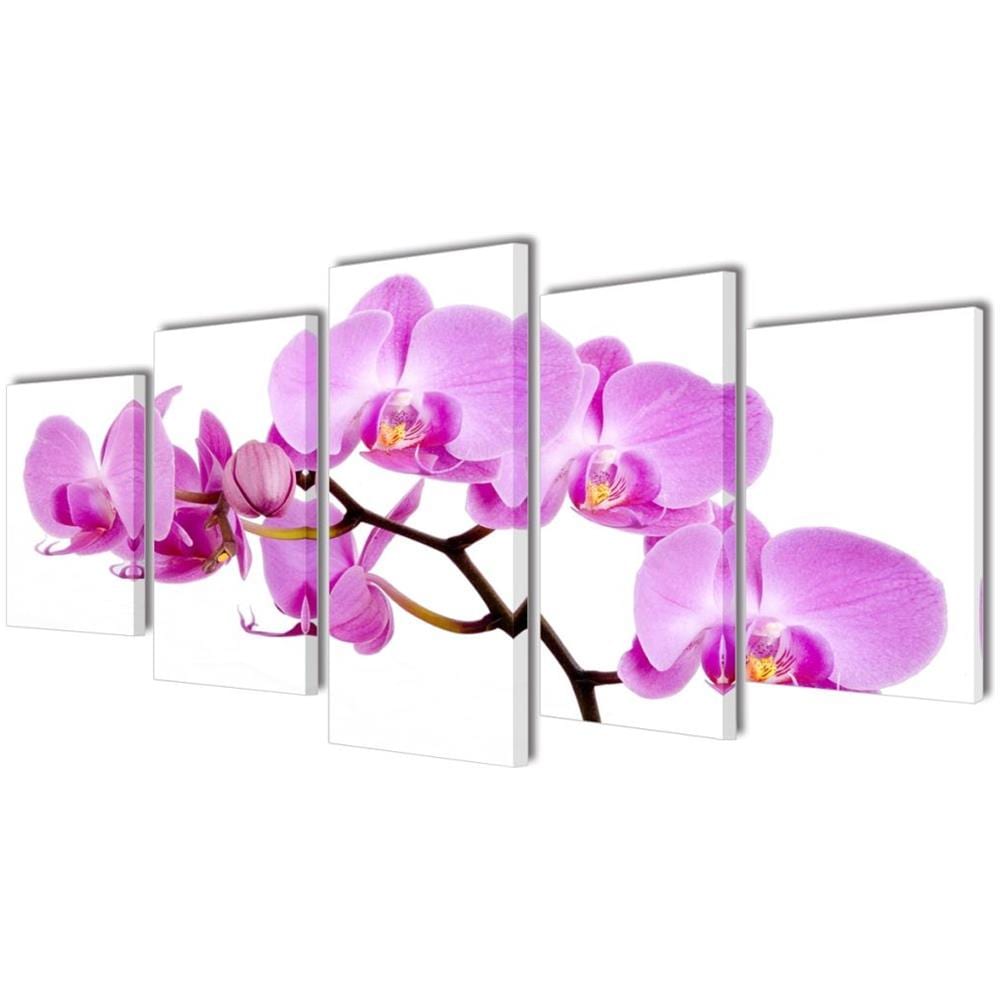 5 Pz Set Stampa Su Tela Da Muro Orchidèa 100 X 50 Cm - Foto 1
