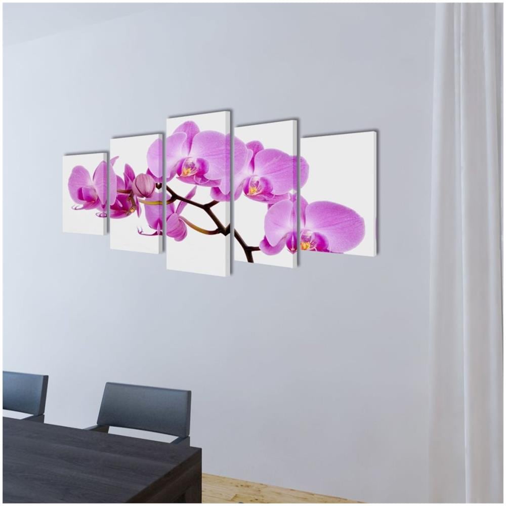 5 Pz Set Stampa Su Tela Da Muro Orchidèa 100 X 50 Cm - Foto 2