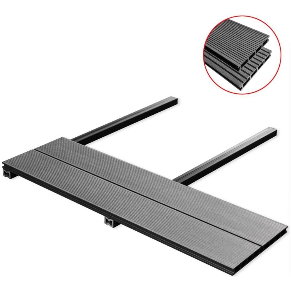 Pavimento per Esterni in WPC con Accessori 26 m² 2,2 m Grigio - Foto 2