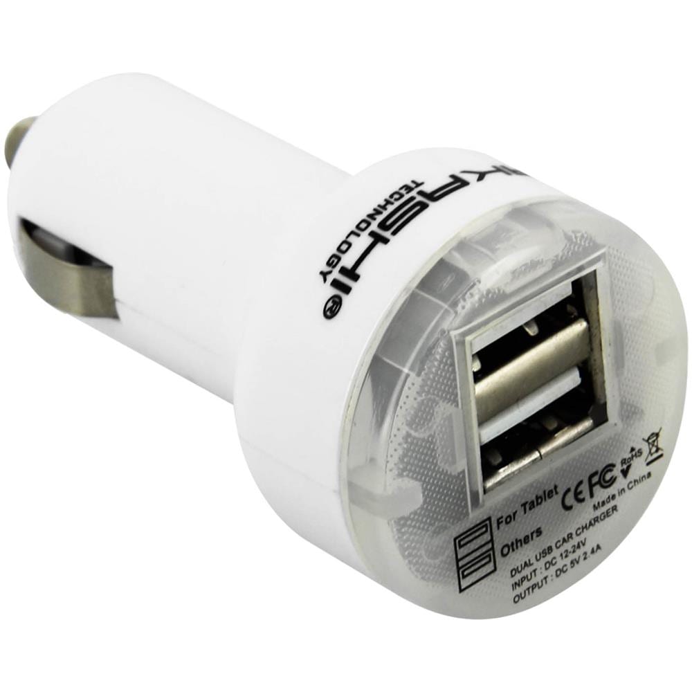 Caricatore Accendisigari 2xusb 2.4a Smartphone E Tablet - Bianco - Foto 1