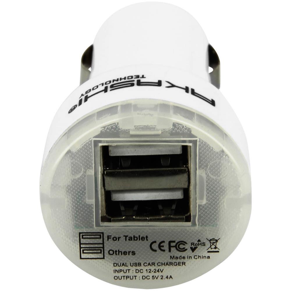 Caricatore Accendisigari 2xusb 2.4a Smartphone E Tablet - Bianco - Foto 4