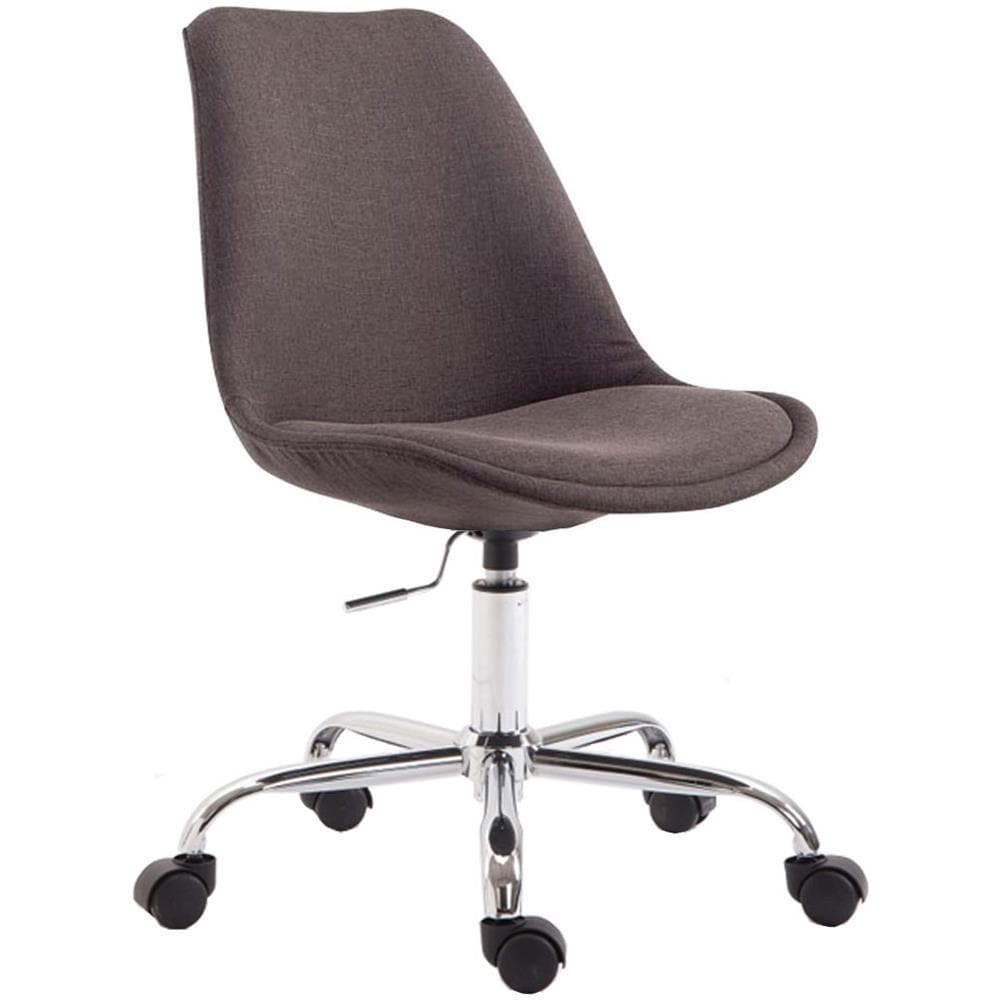 Sedia Ufficio Toulouse in Tessuto - Sedia Scrivania Girevole e Regolabile - Sedia Studio in Metallo, Carico Max 136 kg - Sedia Lavoro con Ruote Grigio Scuro - Foto 1