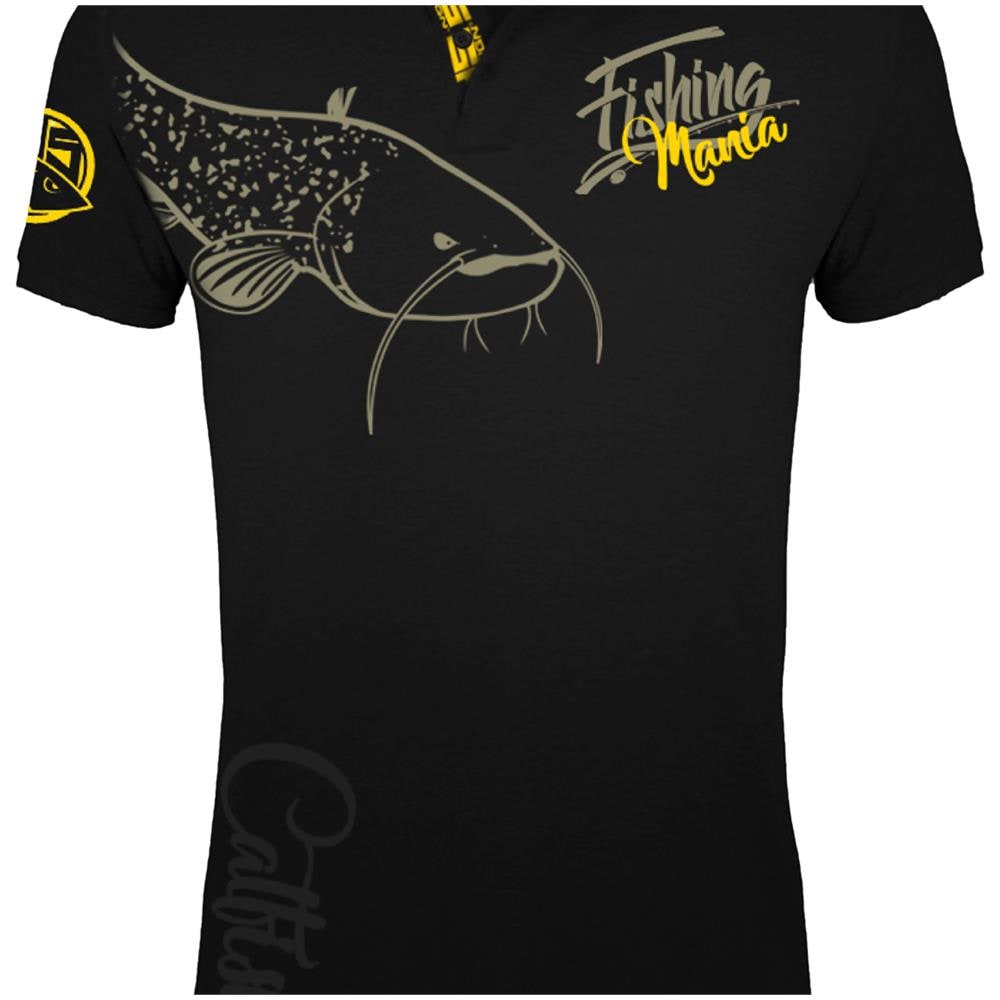 Polo Pesca Mania Pesce Gatto, L, Nero E Giallo, Waller Pescatori Polo Shirt 010.200.403 - Foto 6