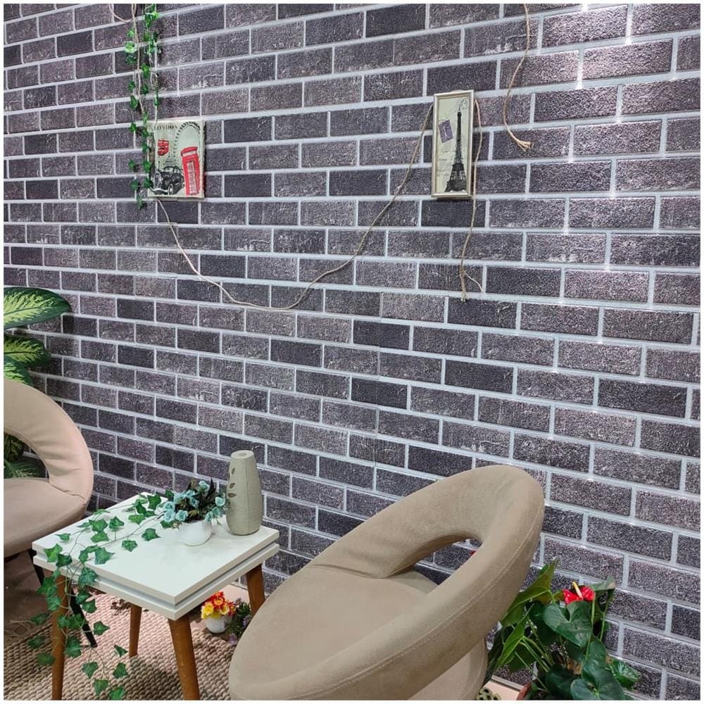 Pannelli Murali 3d Con Design A Mattoni Neri E Grigi 10 Pz Eps - Foto 1