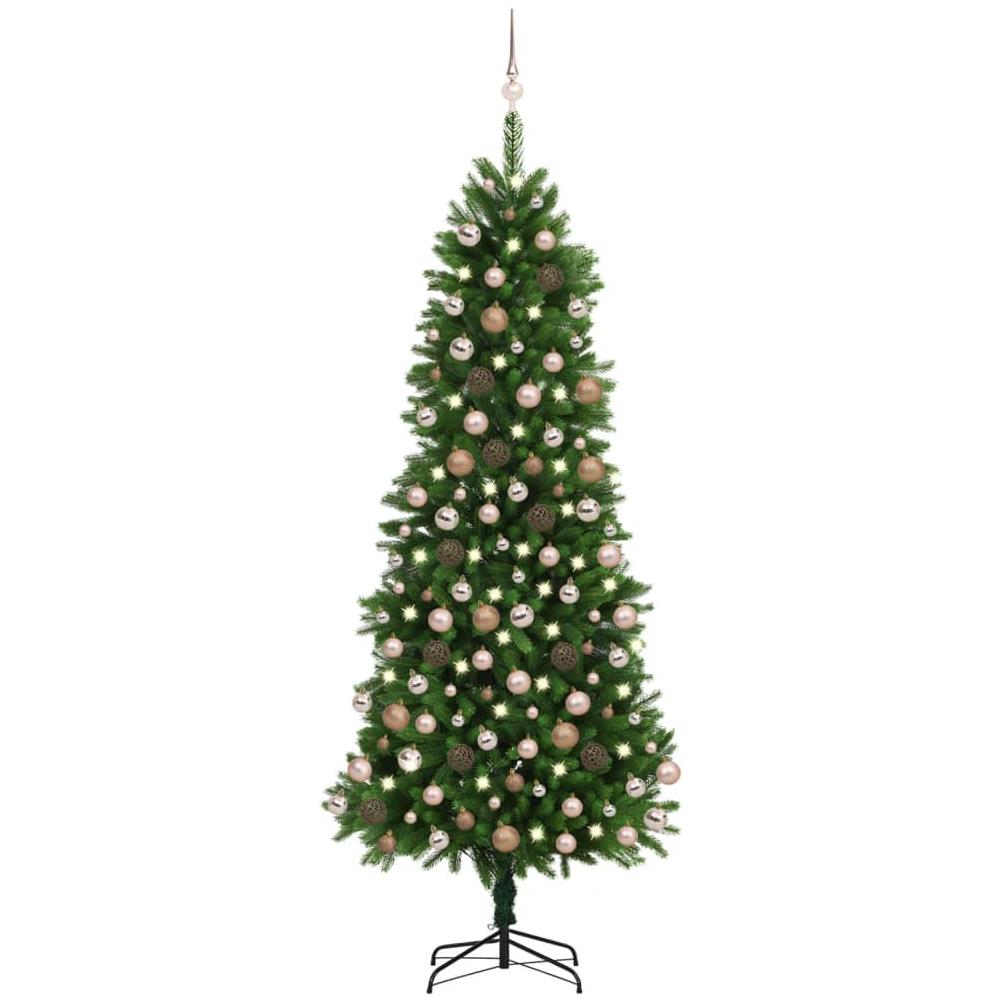 Set Albero Natale Artificiale LED e Palline Verde 240 cm - Foto 1