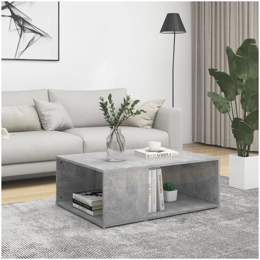 Tavolino da Salotto Grigio Cemento 90x67x33cm Legno Multistrato - Foto 1