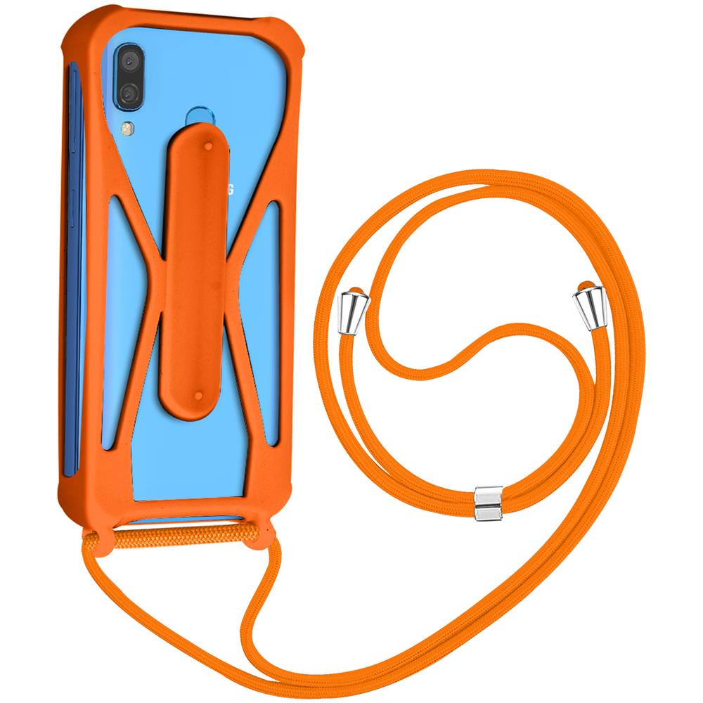 Cover Universale Smartphone Con Cordino, Angoli Bumper E Cavalletto Arancione - Foto 5