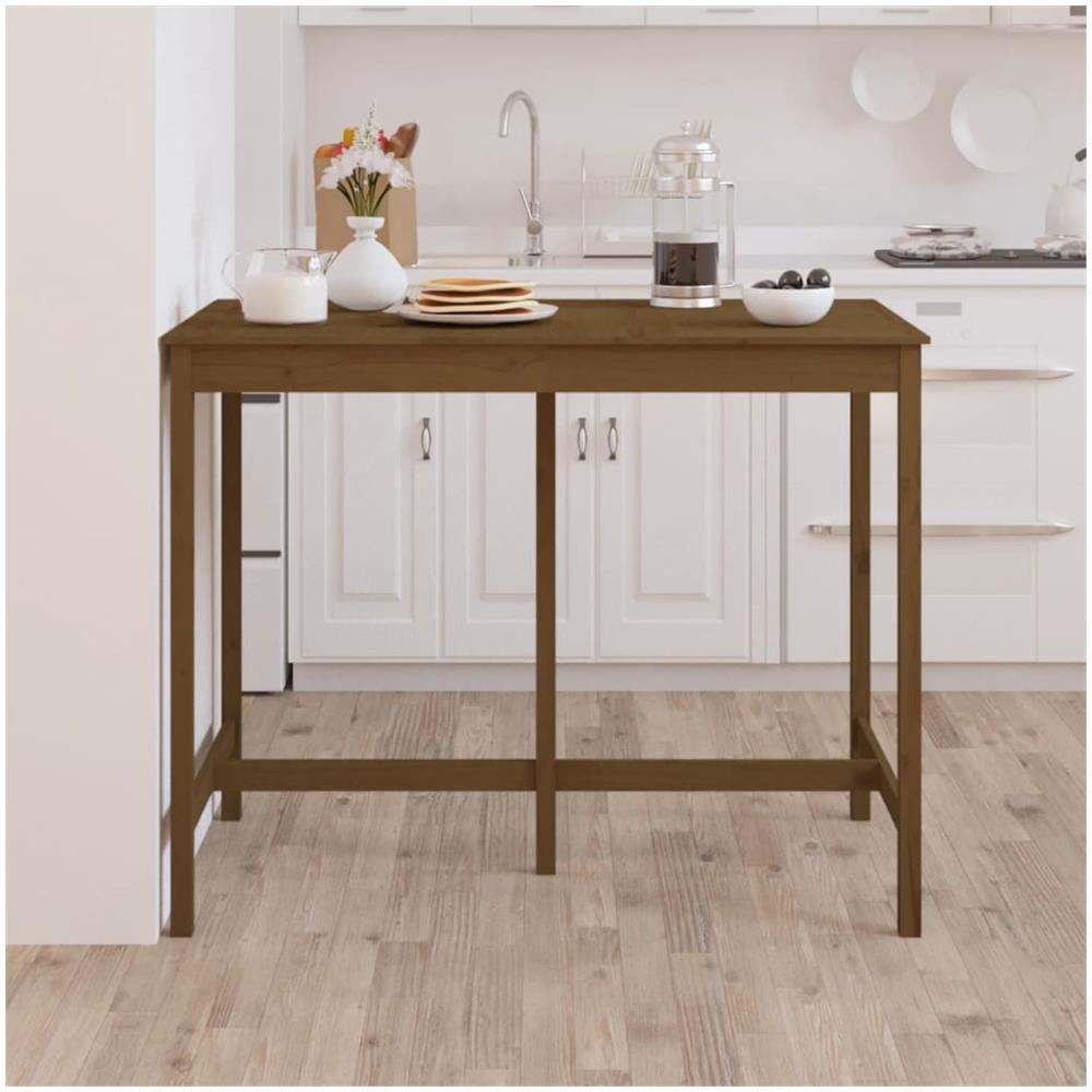 Tavolo da Bar Miele 140x80x110 cm in Legno Massello di Pino - Foto 2