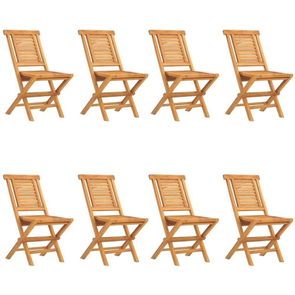 Sedie Da Giardino Pieghevoli 8pz 47x63x90cm Legno Massello Teak - Foto 2