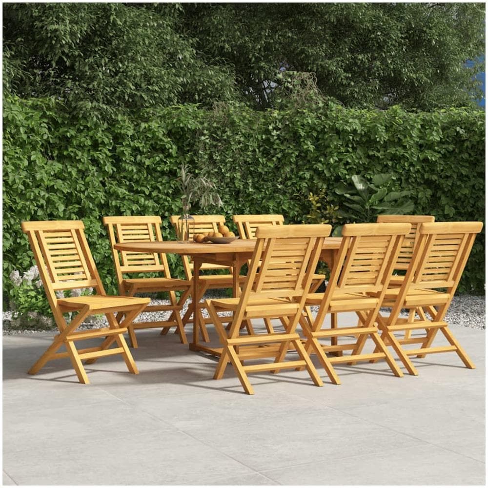 Sedie Da Giardino Pieghevoli 8pz 47x63x90cm Legno Massello Teak - Foto 1