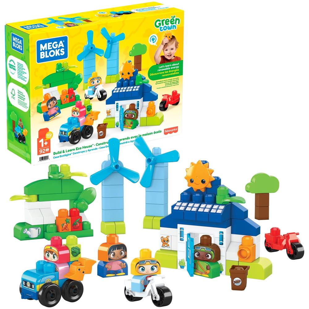 Set Di Costruzioni Giocattolo, Casa Ecologica Per Costruire E Imparare Una Città Verde Con Macchinine, Biciclette E Personaggi Dei Blocchi Per Bambini 1 - 3 Esclusivi] - Foto 1