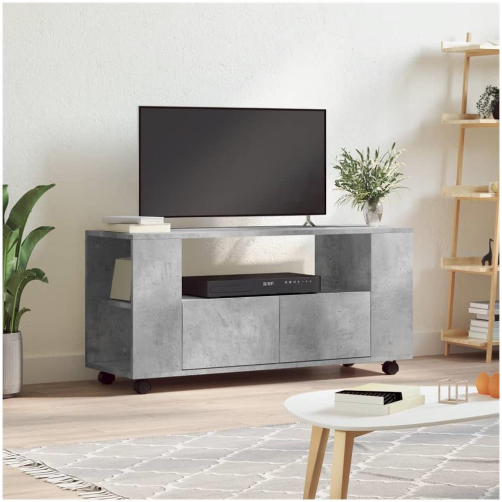 Mobile Porta Tv Grigio Cemento 102x34,5x43cm Legno Multistrato - Foto 1
