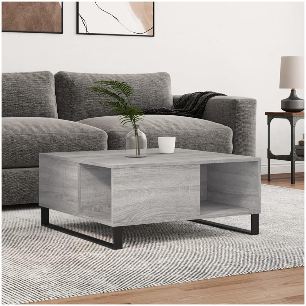 Tavolino Salotto Grigio Sonoma 80x80x36,5 Cm Legno Multistrato - Foto 1