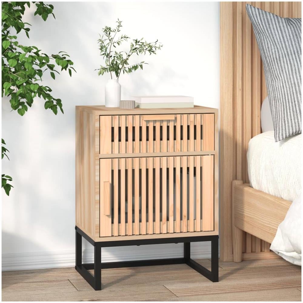 Comodino 40x30x55,5 Cm Legno Multistrato E Ferro - Foto 1