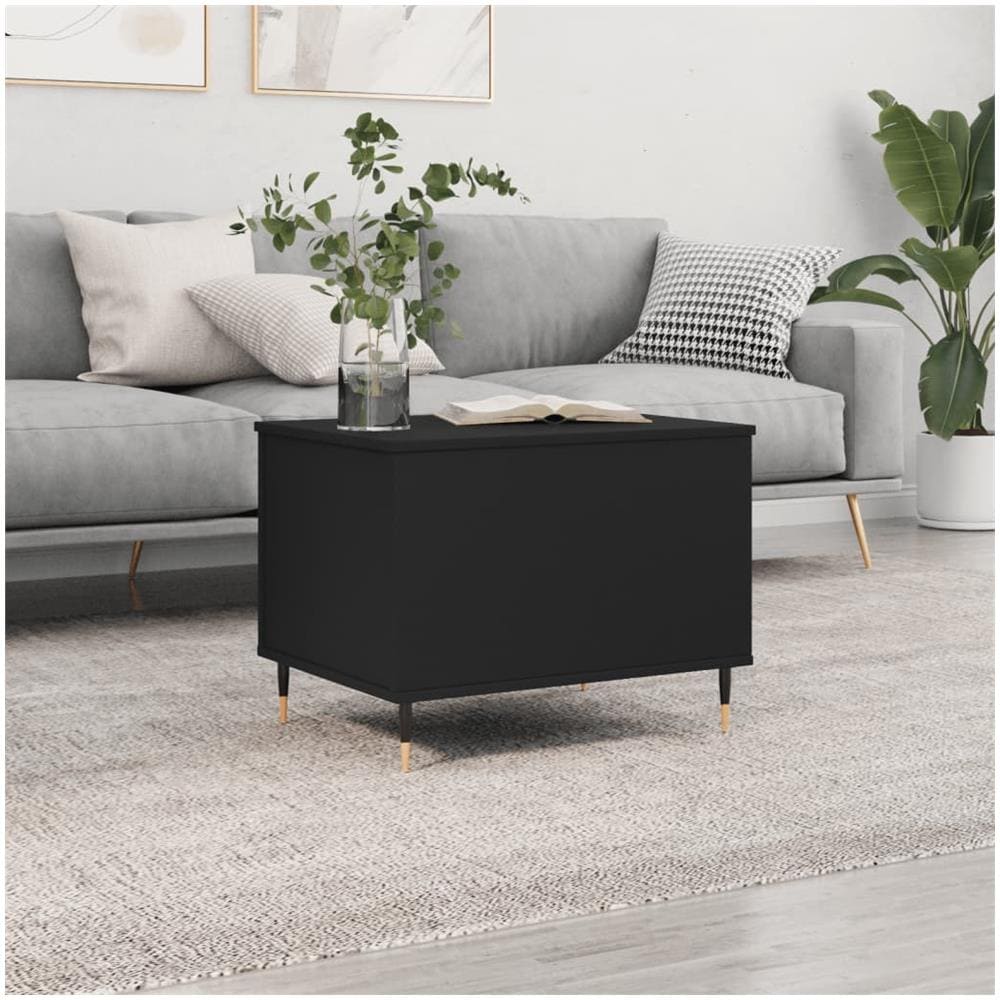 Tavolino Da Salotto Nero 60x44,5x45 Cm In Legno Multistrato - Foto 1
