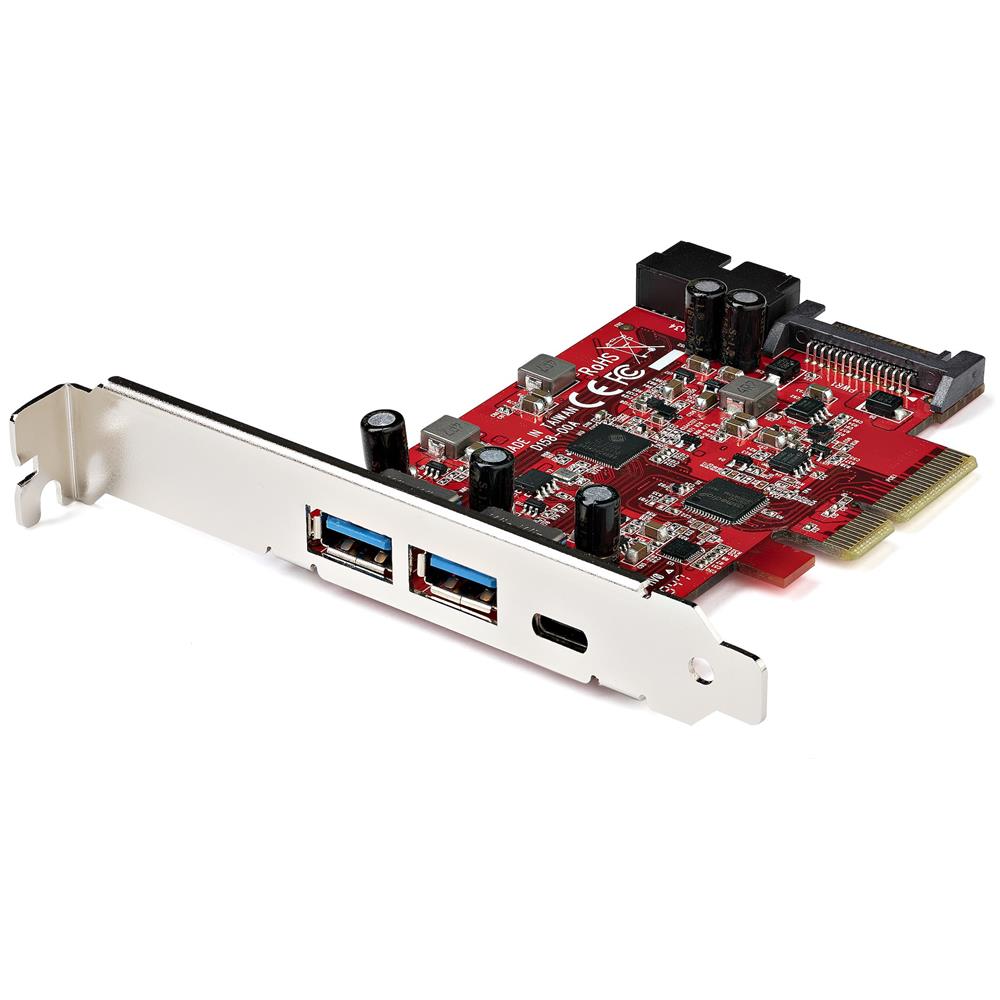 Scheda PCIe a 5 porte USB - Scheda PCIe USB 3.1 Gen 2 10Gbps con 1x USB-C e 2x USB-A - 1x 2 porte IDC (espansione interna per header USB 5Gbps) - Scheda Controller PCI Express USB C - Foto 1