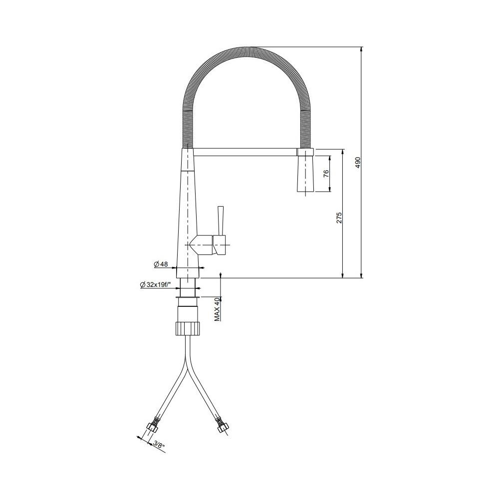 Miscelatore Masterchef 598 Mollone Doccia Monogetto Cromato - Foto 2