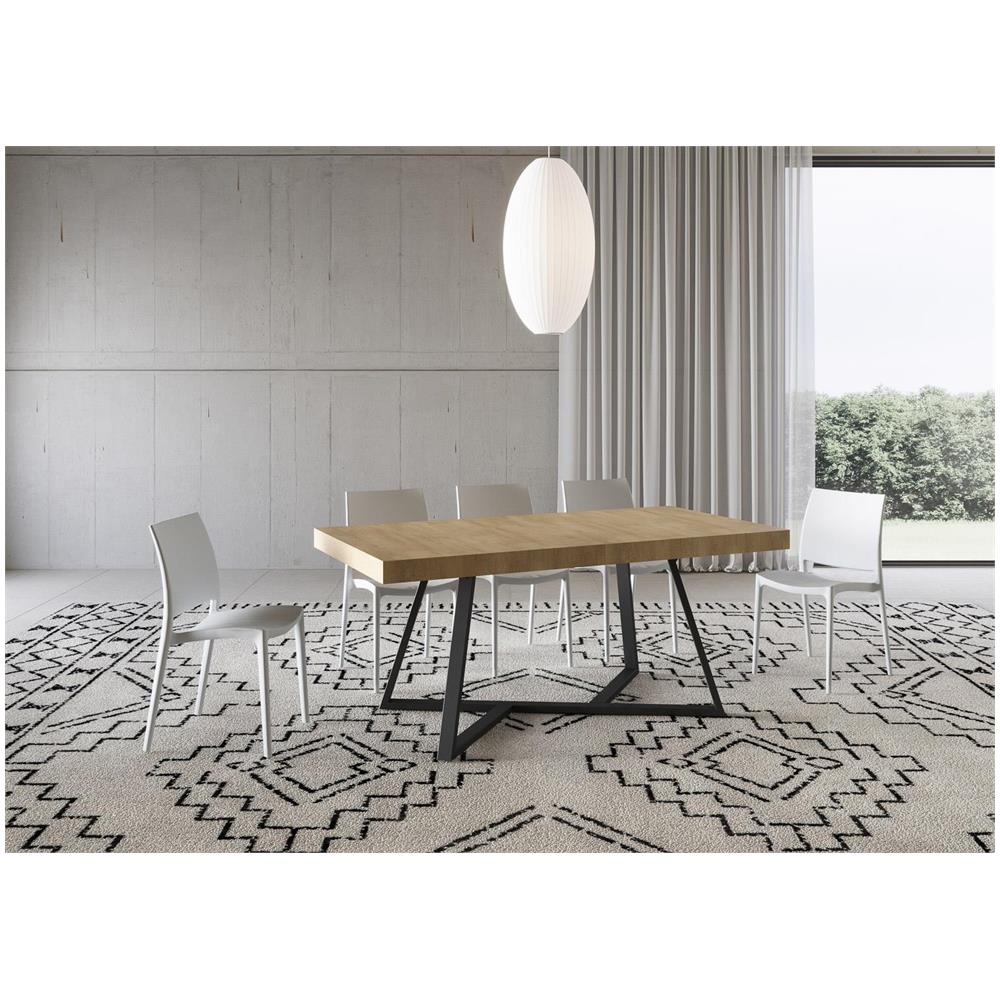 Tavolo allungabile 90x180/284 cm Booster quercia natura gambe antracite - Foto 2