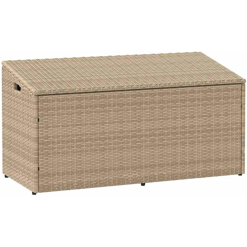 Baule da Giardino Beige 110x50x58 cm Polyrattan - Foto 1