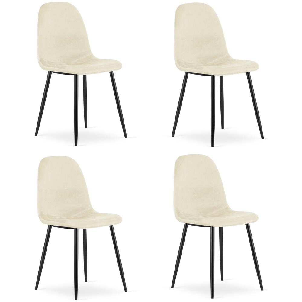 Sedia COMO - Ergonomica in velluto beige per soggiorno x 4 - Foto 1