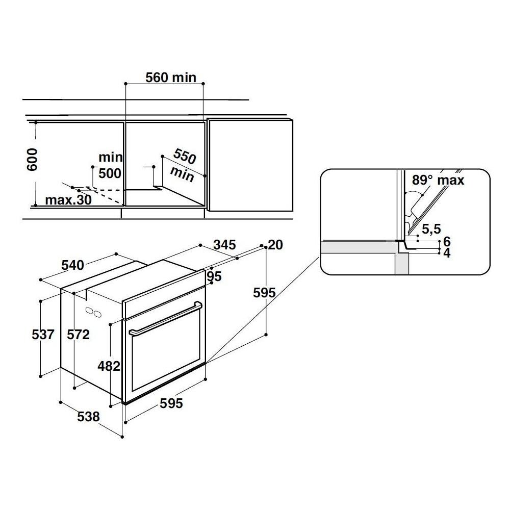 HOTPOINT - Forno Elettrico da Incasso FI7 861 SH WH HA Capacità 73 L  Multifunzione Ventilato Pulizia a Vapore Colore Argento - ePRICE