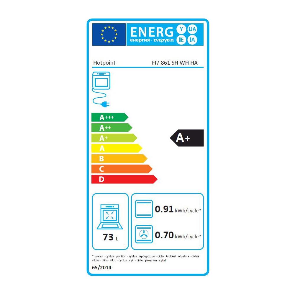 HOTPOINT - Forno Elettrico da Incasso FI7 861 SH WH HA Capacità 73 L  Multifunzione Ventilato Pulizia a Vapore Colore Argento - ePRICE