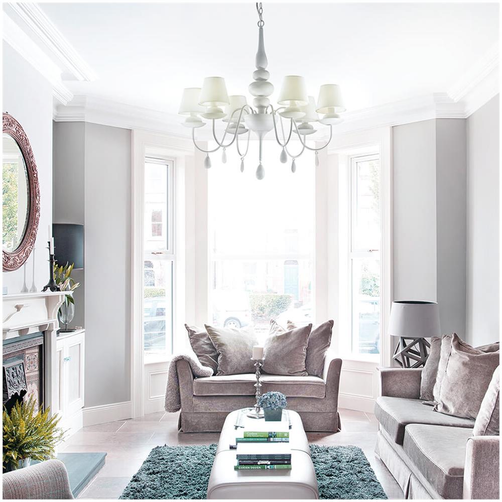 Lampada A Sospensione 6 X 40w E14 Ideal Lux Bianco - Foto 2