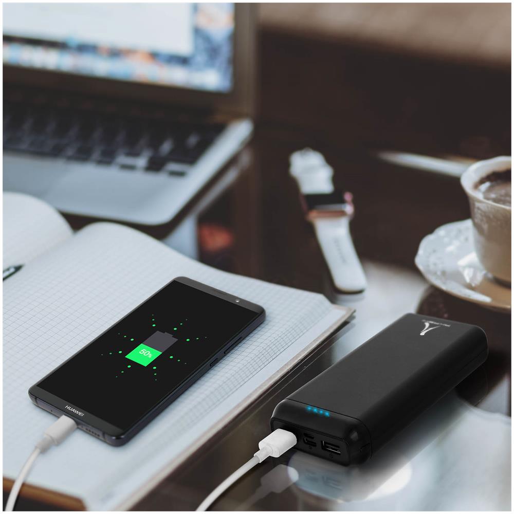 Batteria Esterna 20000mah 2x Uscite Usb + Entrata Micro-usb Nero - Foto 1