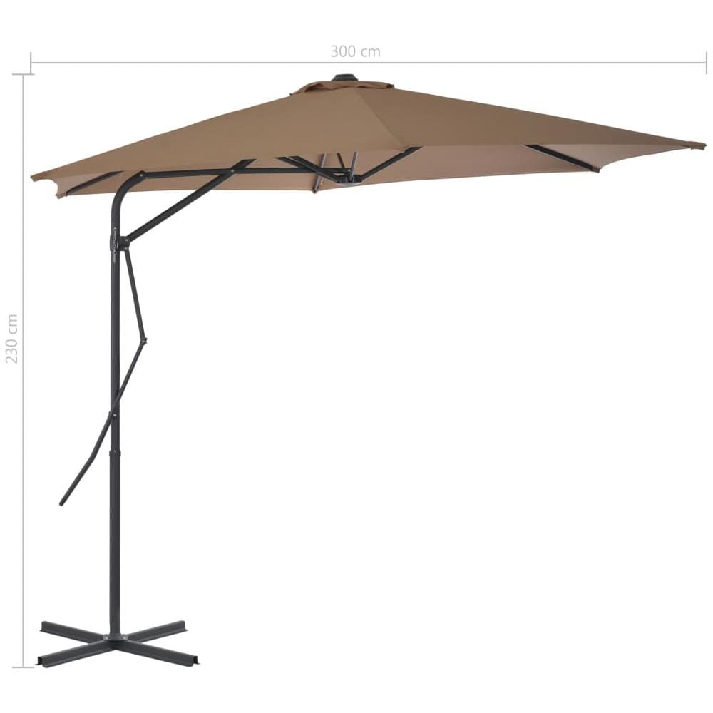 Ombrellone Da Esterni Con Palo In Acciaio 300 Cm Grigio Talpa - Foto 7