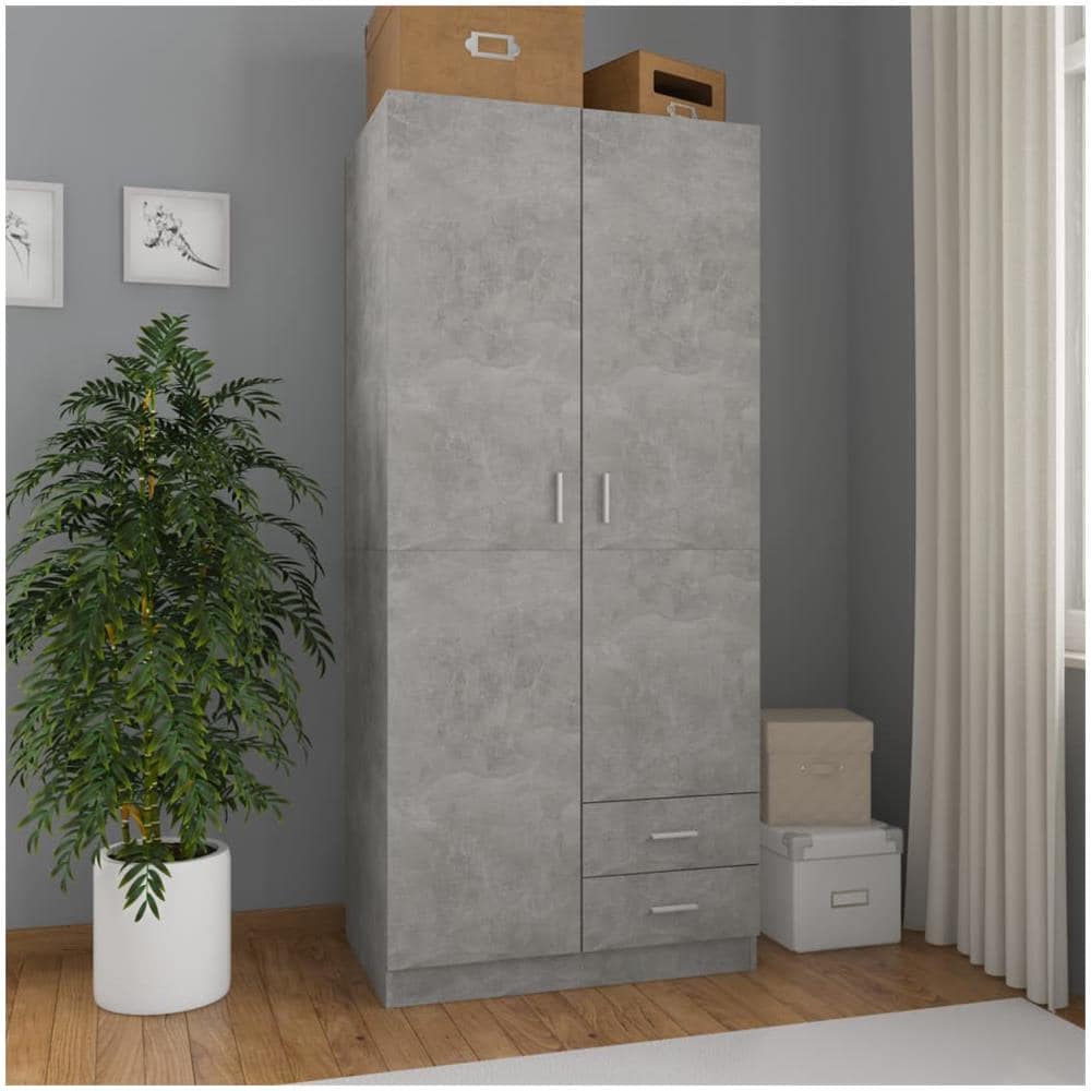 Armadio Grigio Cemento 80x52x180 cm in Legno Multistrato - Foto 1