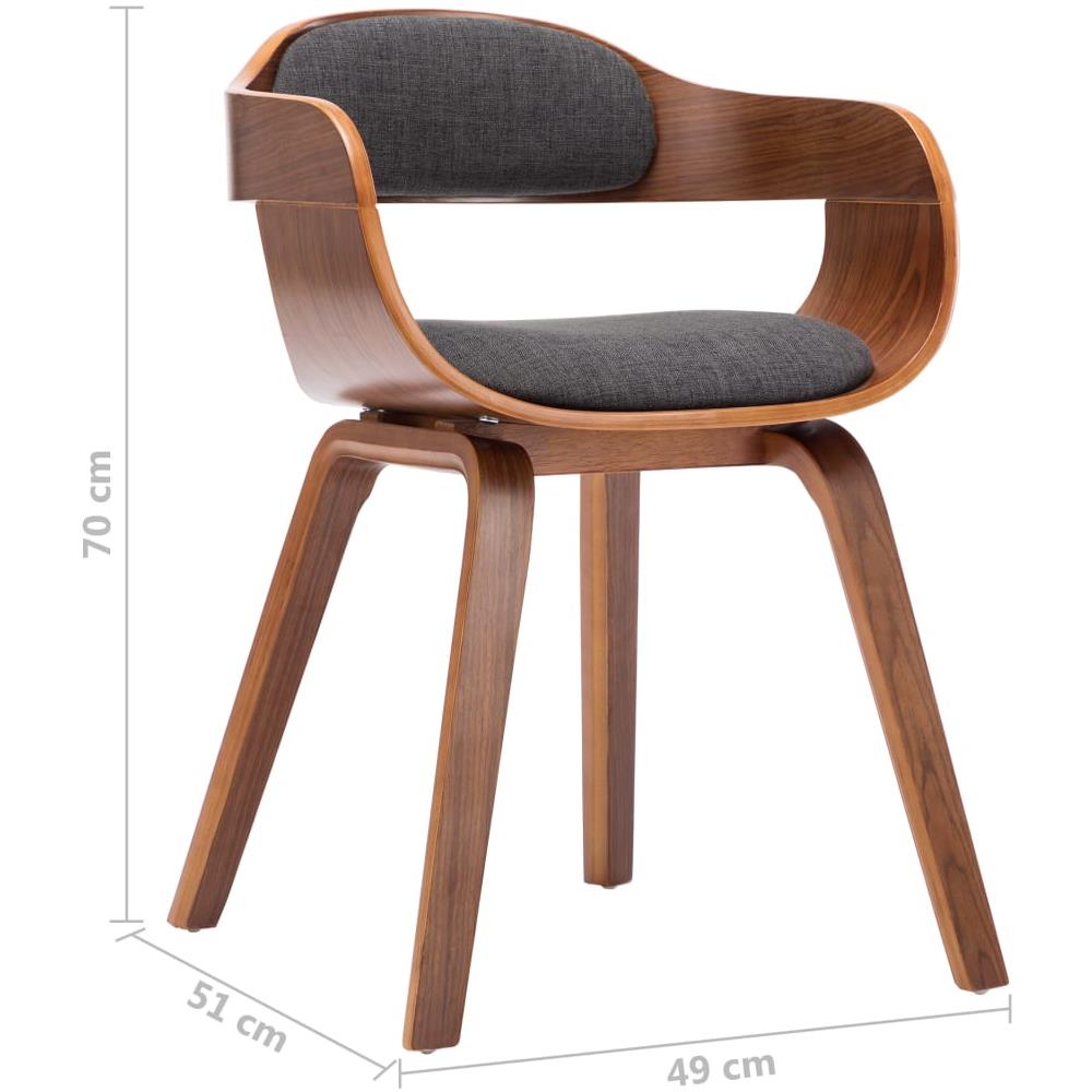 Sedie Da Pranzo 6 Pz Grigio Scuro In Tessuto E Legno Curvato - Foto 8