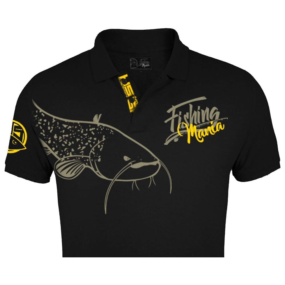 Polo Pesca Mania Pesce Gatto, Xl, Nero-giallo, Pesce Gatto Pescatori Polo Shirt 010.200.404 - Foto 6
