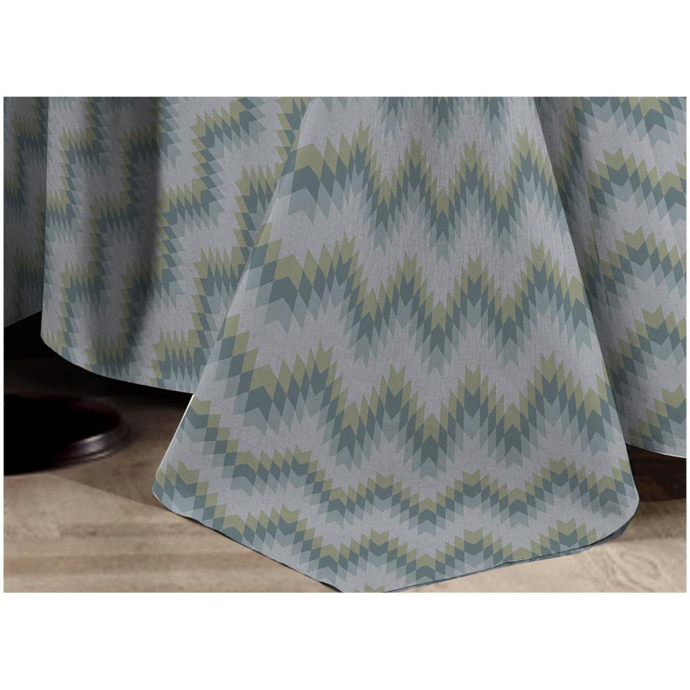 Telo Arredo Multiuso Linea Pensieri Delicati In 100% Cotone Dis Zig Zag 7672 Singolo Verde - Foto 2