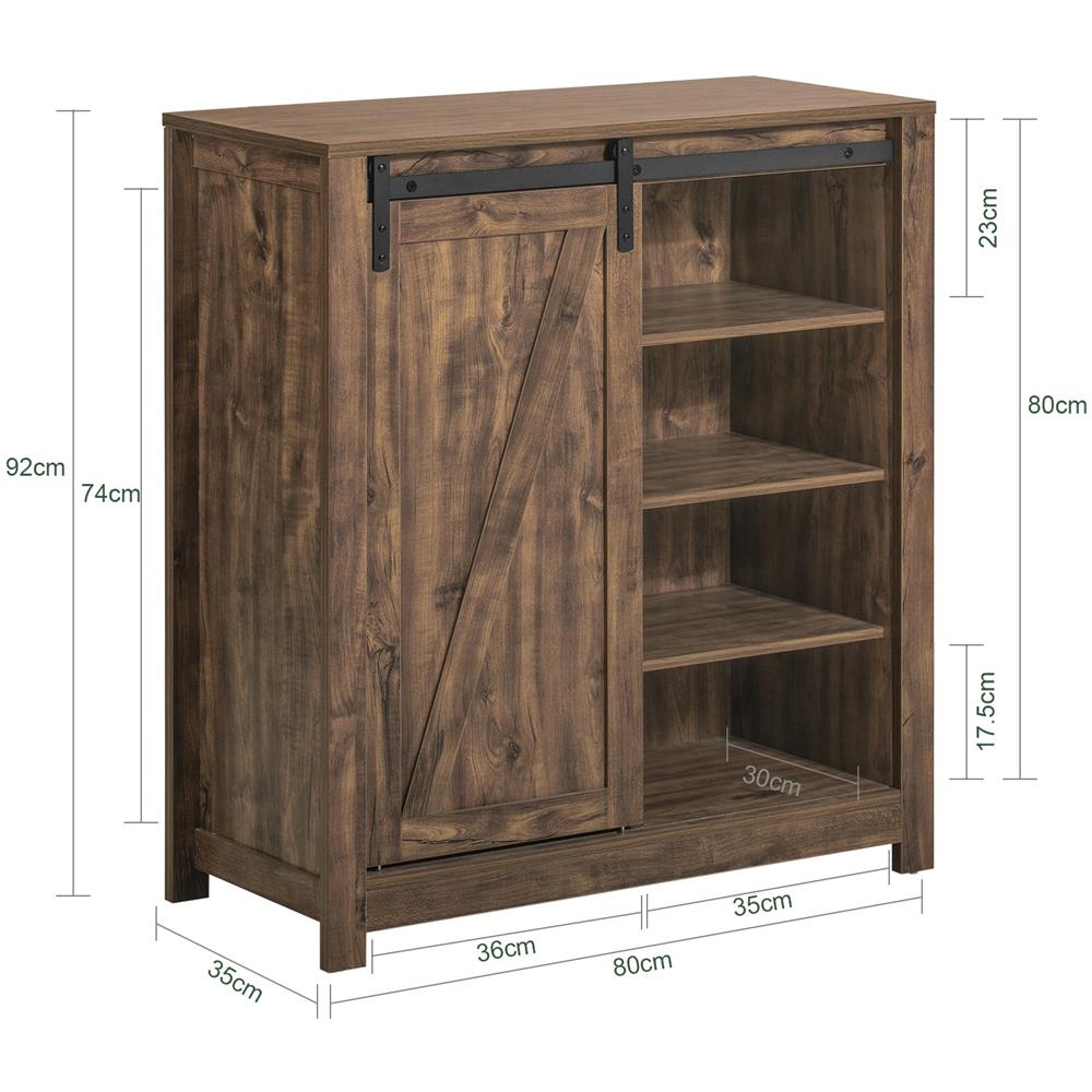 Credenza Con Anta Scorrevole, Scarpiera Con Porta Fienile, Mobile Da Ingresso, Armadio Multifunzionale, Fsb59-n - Foto 2