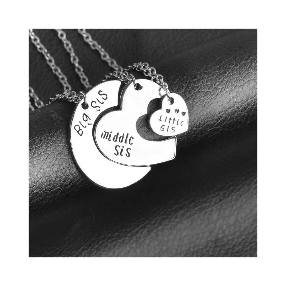 Collane Per Sorelle ""sorellina"", ""sorellina"" E ""sorellina"" Silver - Foto 1