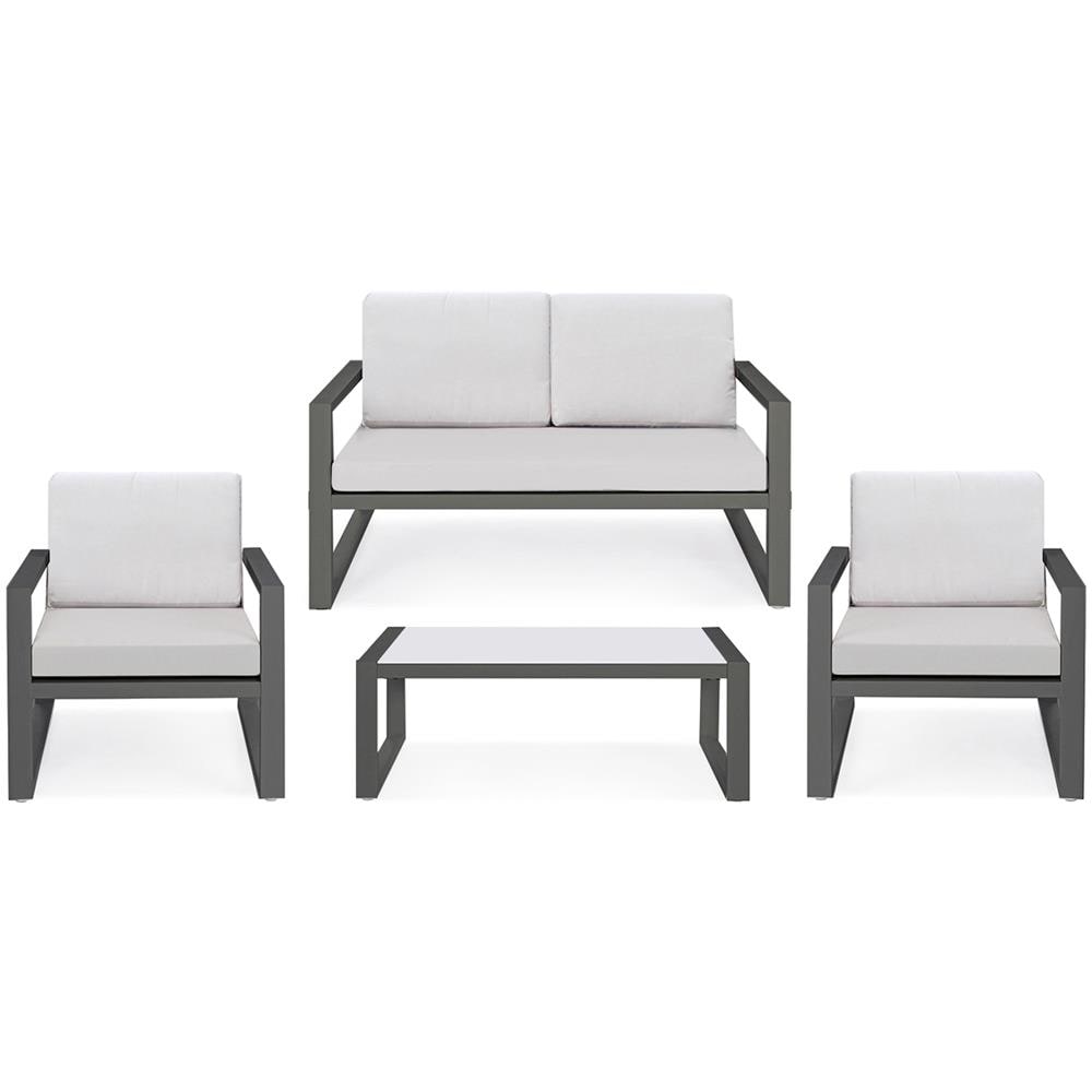 Salotto Formentera Grigio Con Cuscini E Tavolino Grigio - Foto 1