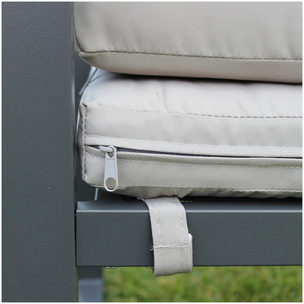 Salotto Formentera Grigio Con Cuscini E Tavolino Grigio - Foto 6