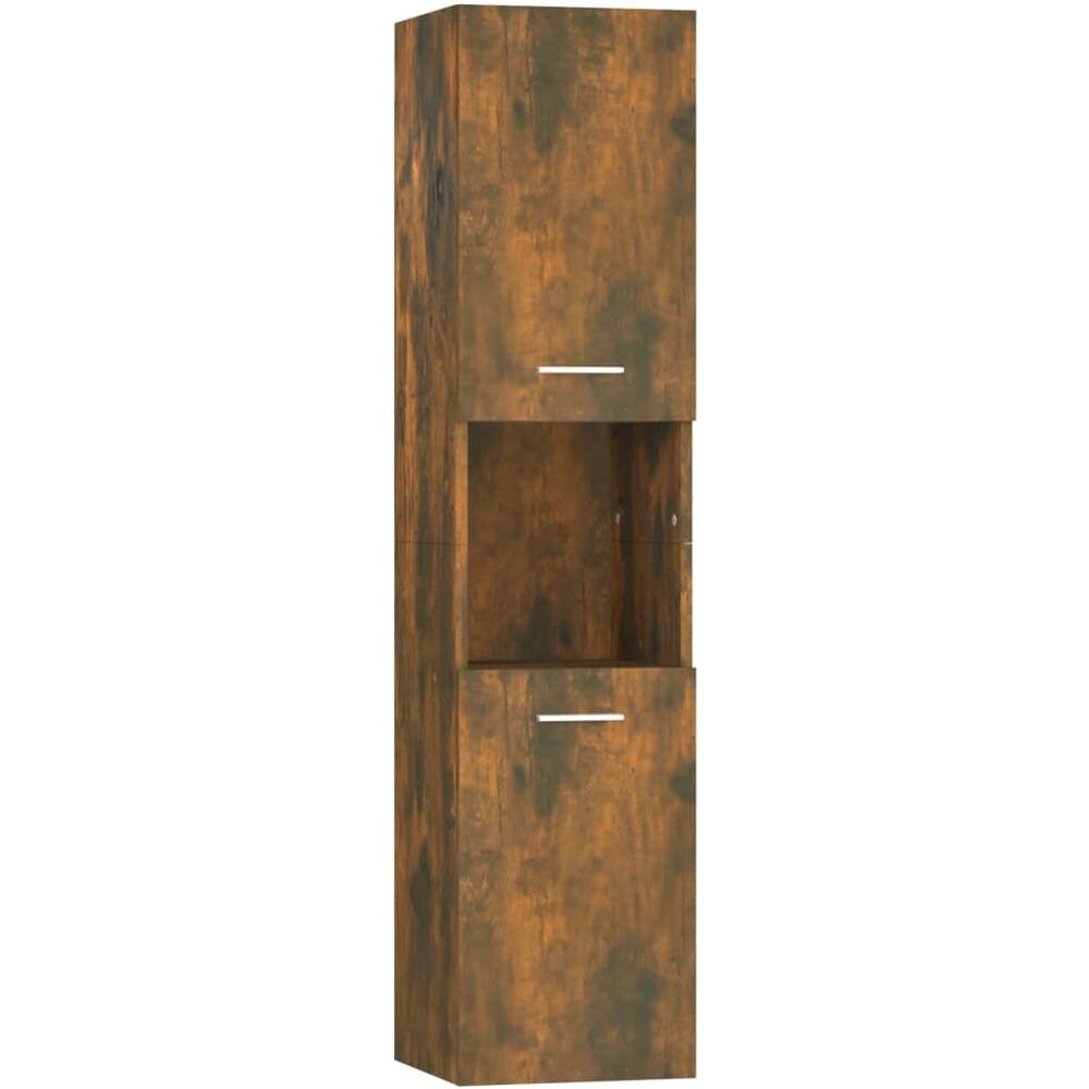 Armadietto Bagno Rovere Fumo 30x30x130 Cm In Legno Multistrato - Foto 2