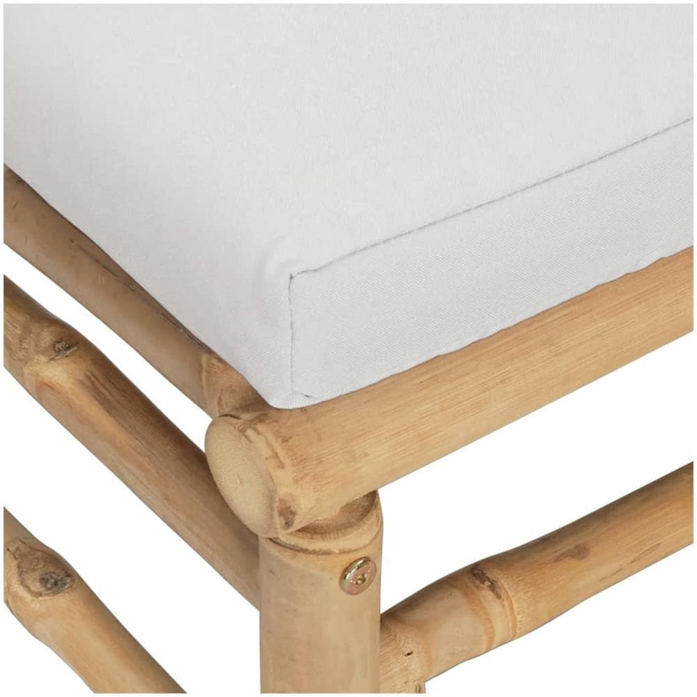 Set Salotto da Giardino 5pz con Cuscini Grigio Chiaro Bambù - Foto 2