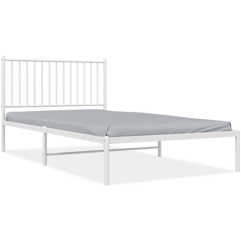 Giroletto Con Testiera Metallo Bianco 107x203 Cm - Foto 2
