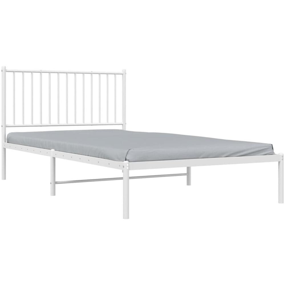 Giroletto Con Testiera Metallo Bianco 107x203 Cm - Foto 3