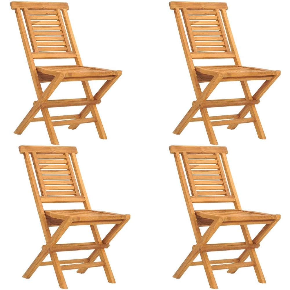 Sedie Da Giardino Pieghevoli 4pz 47x63x90cm Legno Massello Teak - Foto 2