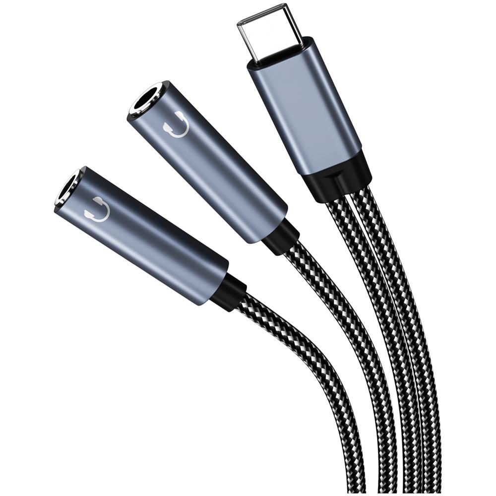 Cavo Adattatore Audio Da Usb-c A Doppio Da 3,5 Mm Black - Foto 2