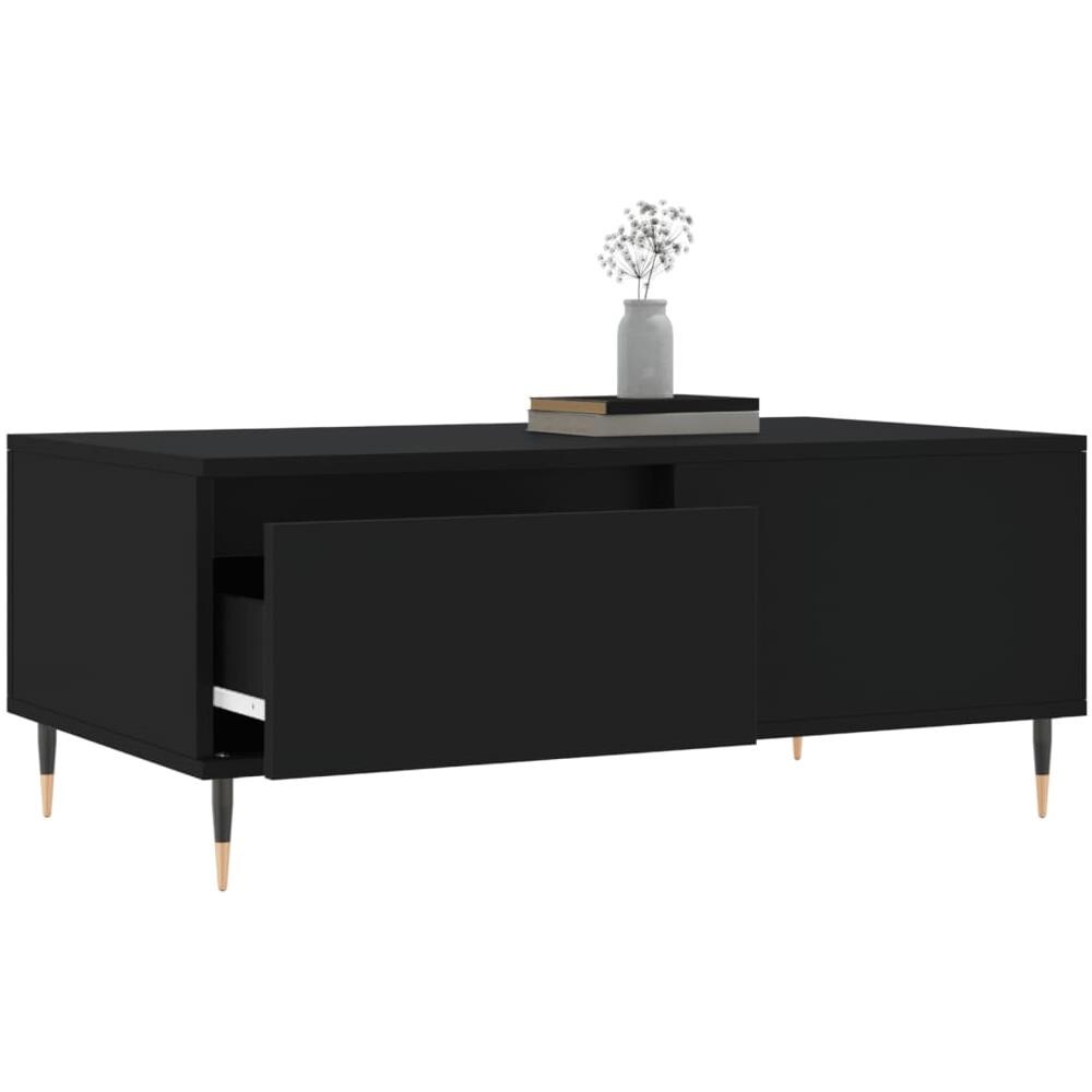 Tavolino Da Salotto Nero 90x50x36,5 Cm In Legno Multistrato - Foto 3