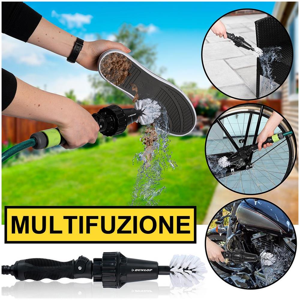 Spazzola Ruotante per Pulizia Cerchioni con Attacco per Tubo da 3/4"" 2 Spazzole - Foto 2