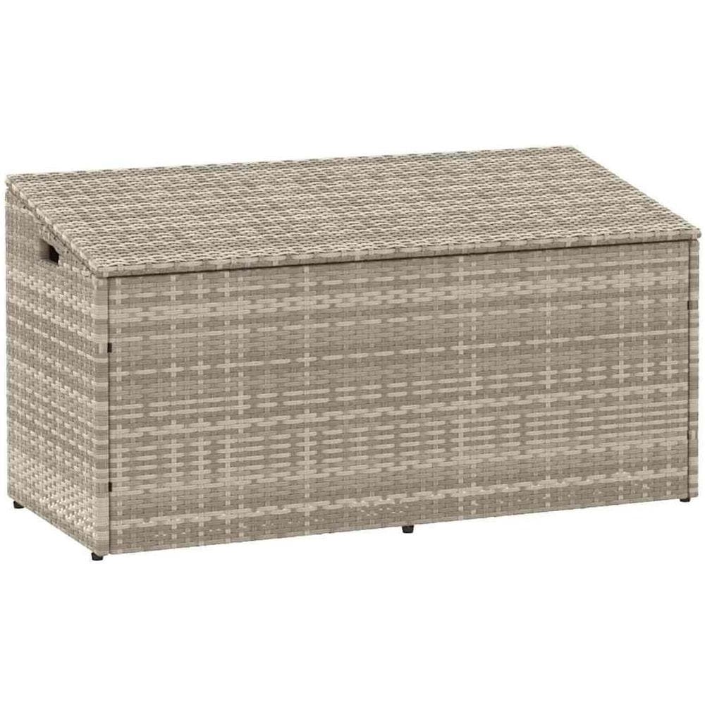 Baule da Giardino Grigio Chiaro 110x50x58 cm in Polyrattan - Foto 1
